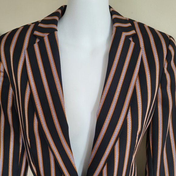 Scotch and Soda tailored blazer, size XS navy, silver and gold stripes. NWOT - Picture 3 of 10